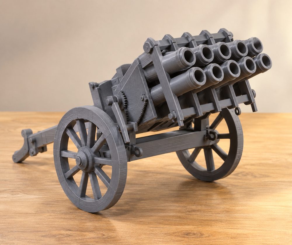 Vinci Artillery Ribauldequin Duchies Of Vinci Inspiration créative pour l’impression 3D