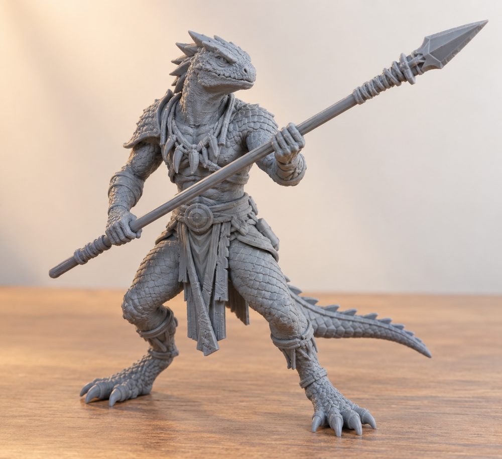 Lizardfolk Male Spear Two Handed B3D打印创意设计灵感