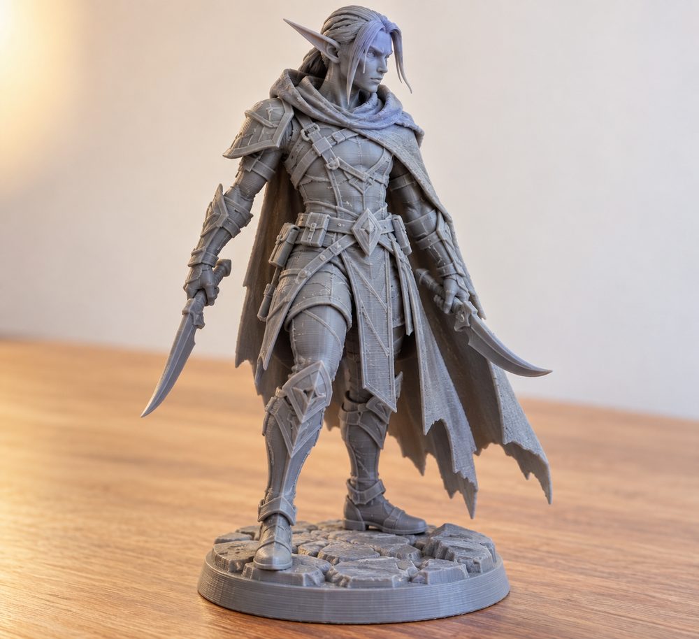 Night Elf Rogue Calm Armored Man إلهام تصميم إبداعي للطباعة ثلاثية الأبعاد
