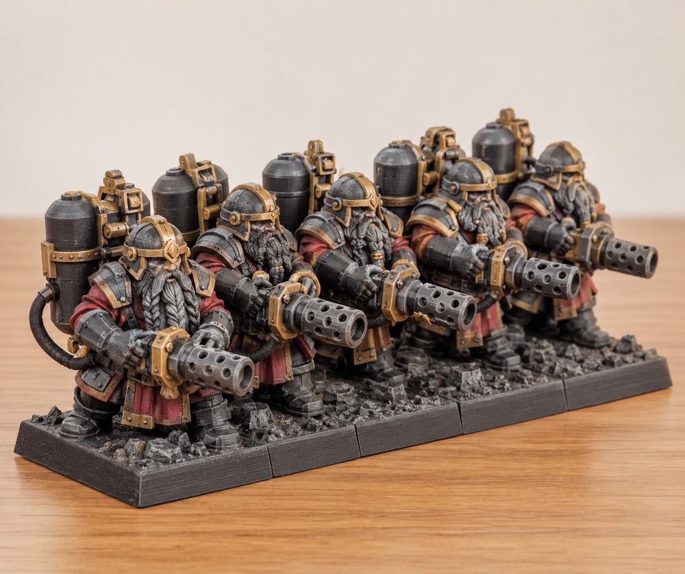 Inferno Legion Dwarf Flamethrower Unit Creatieve ontwerpinspiratie voor 3D-printen