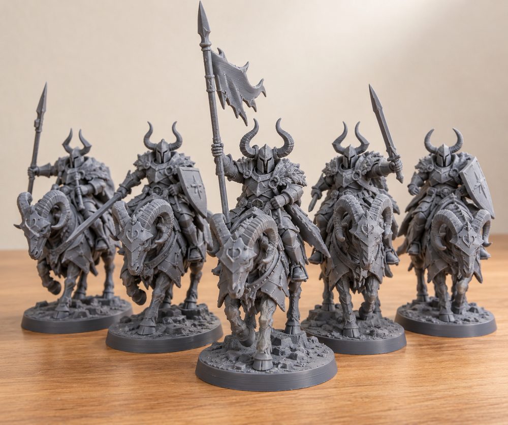Horned Riders Full Squad Kreative Designinspiration für den 3D-Druck