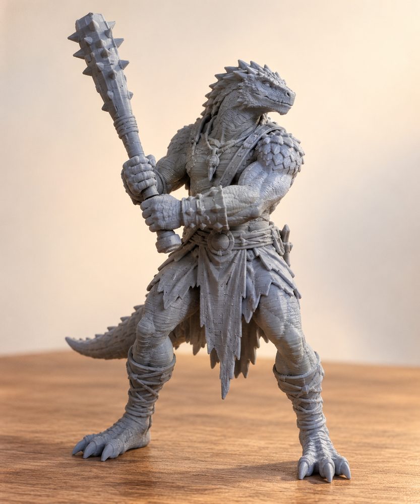 Lizardfolk Male Club Two Handed A Creatieve ontwerpinspiratie voor 3D-printen