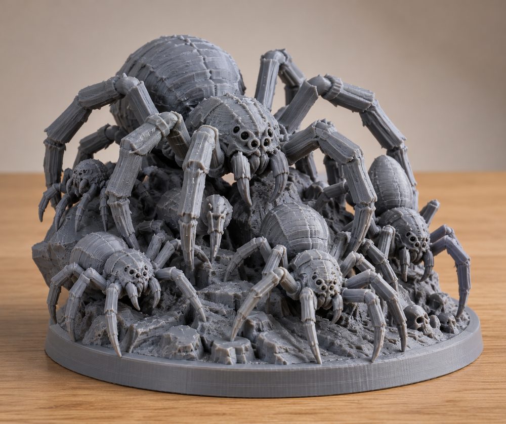 Giant Spider Swarm Presupported Kreative Designinspiration für den 3D-Druck