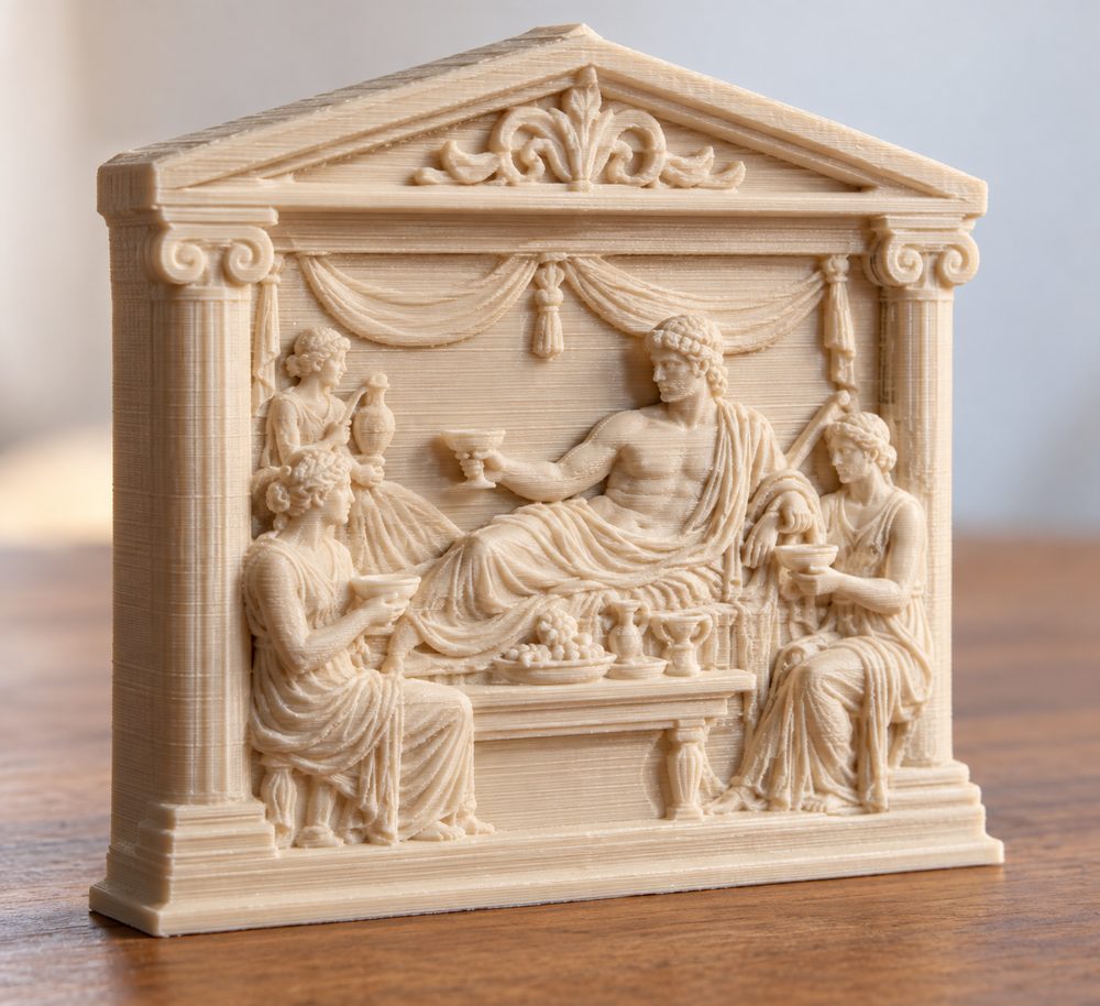 Votive Relief With A Hero At The Banquet 3D Printing Creative Design Inspiration