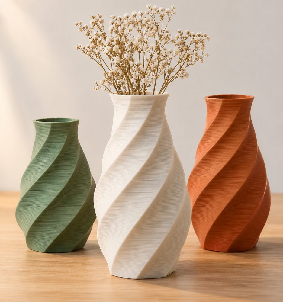 Spiral Vase Set Designs Creatieve ontwerpinspiratie voor 3D-printen