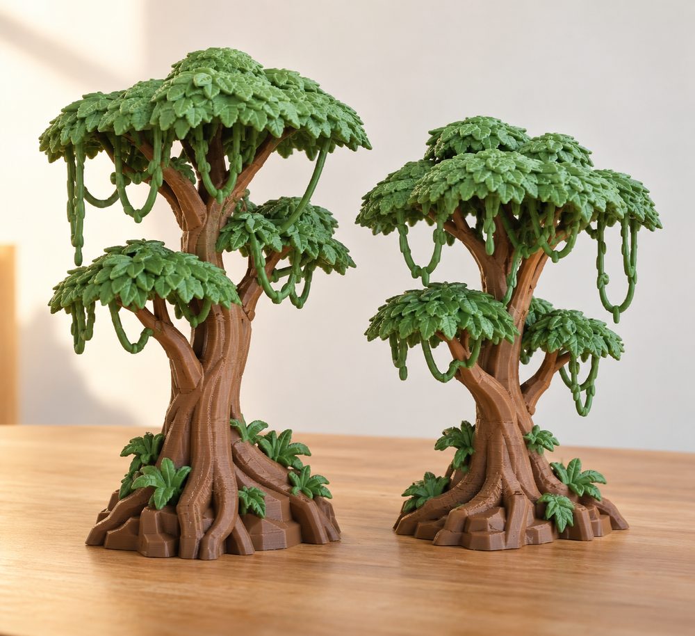 Jungle Trees X2 Creatieve ontwerpinspiratie voor 3D-printen