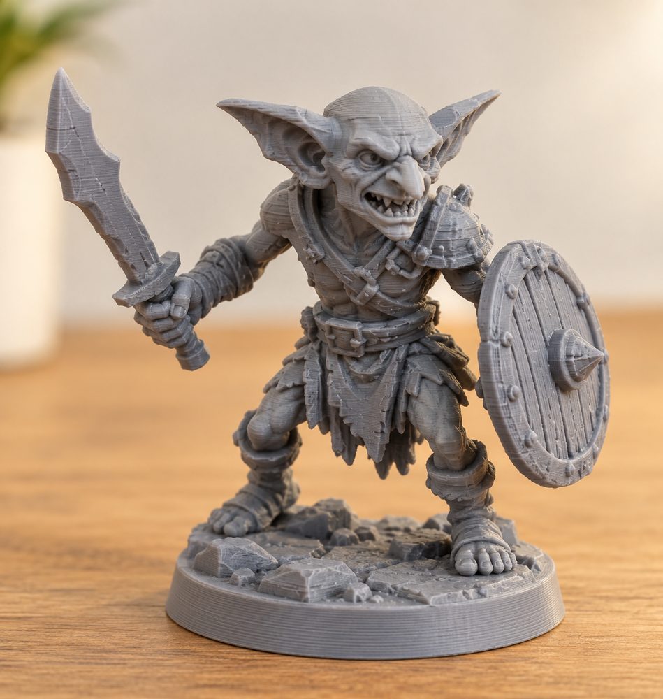 Goblin Fighter Presupported Version A 3Dプリント創作デザインのインスピレーション