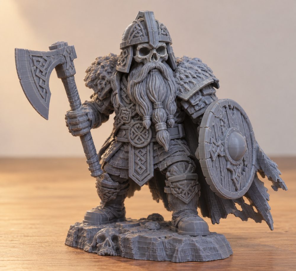 Dead Dwarf Warrior Supportless Version C إلهام تصميم إبداعي للطباعة ثلاثية الأبعاد