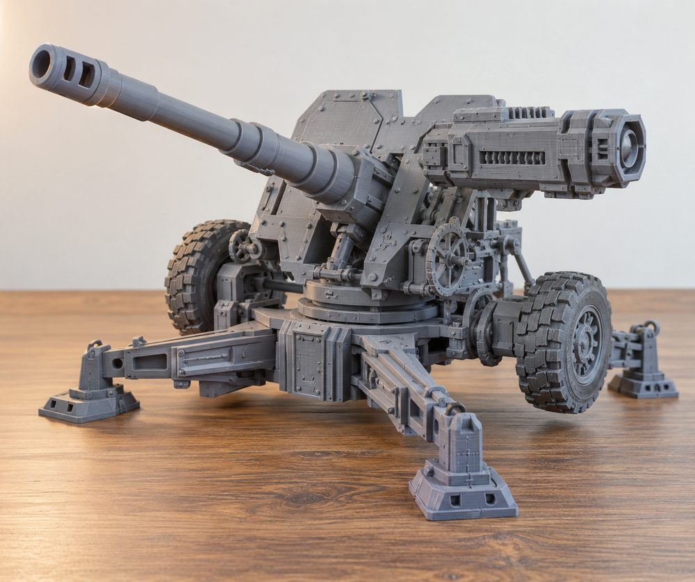 Field Gun And Heavy Laser Cannon Death Division Field Artill Inspirasi reka bentuk kreatif untuk cetakan 3D