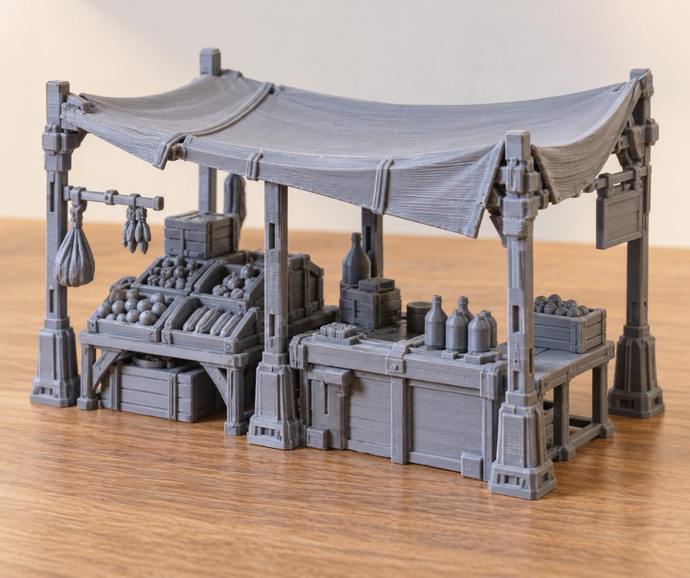 Flatline City Second Wave City Market Stalls Inspirasi desain kreatif untuk pencetakan 3D