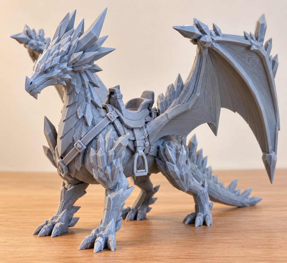 Crystal Drake Mounted Inspiration créative pour l’impression 3D