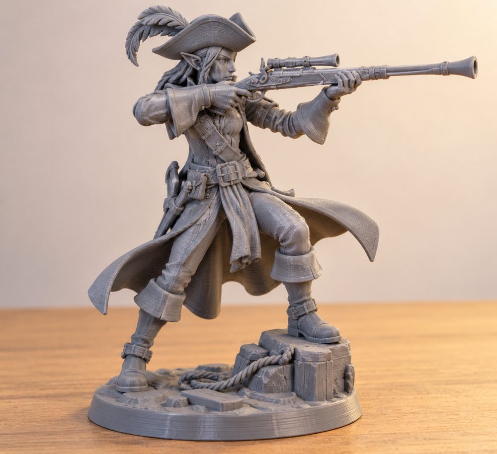 Pirate Elf Marksman Inspiración de diseño creativo para impresión 3D