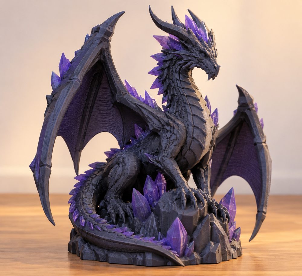 Elder Crystal Dragon Inspirasi reka bentuk kreatif untuk cetakan 3D