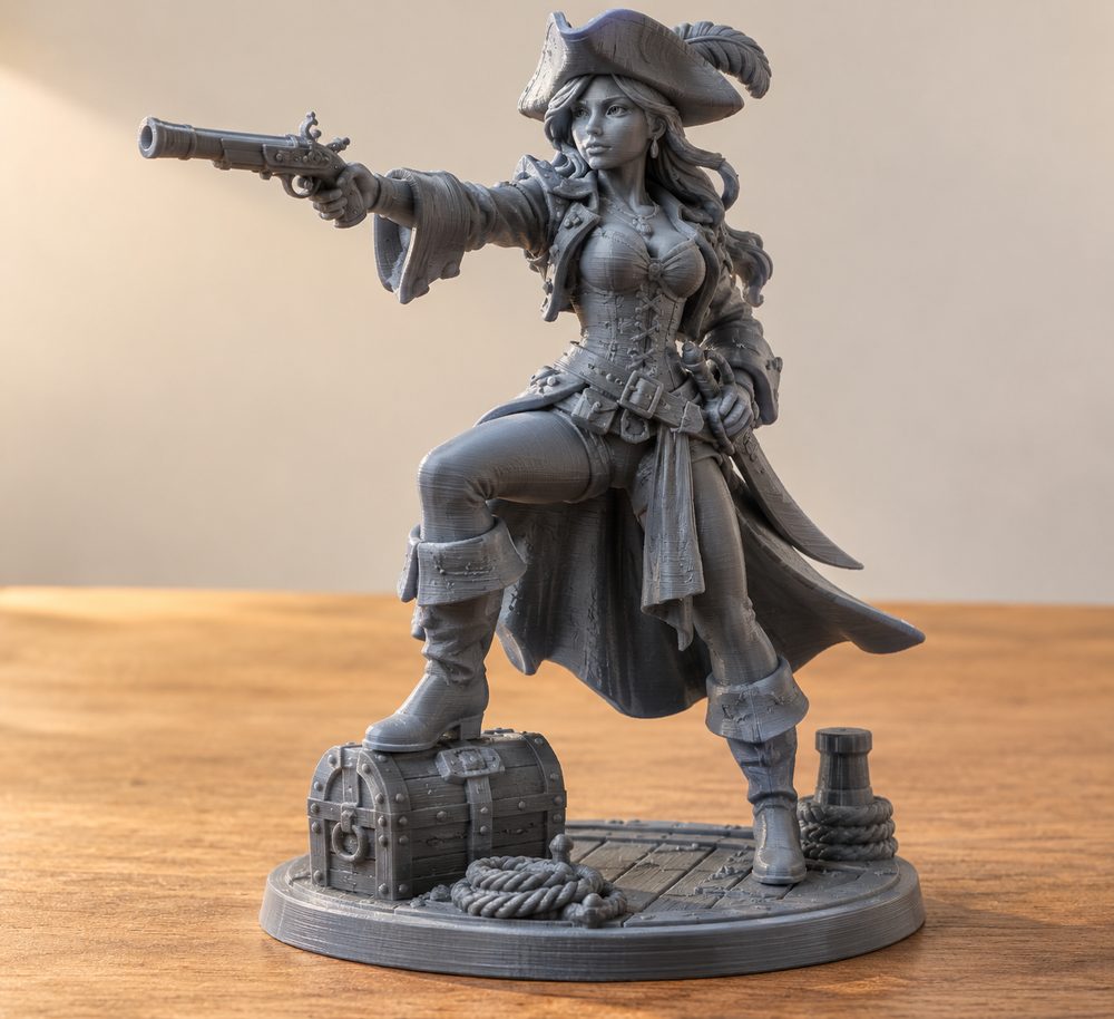 Pirate Striker Pistol Corsair Female إلهام تصميم إبداعي للطباعة ثلاثية الأبعاد