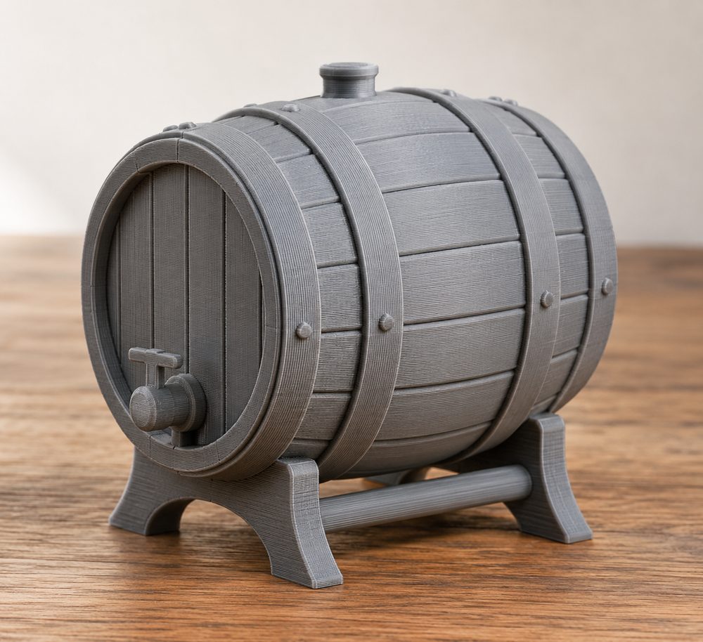 Barrel Closed Pre Supported Ispirazione di design creativo per stampa 3D
