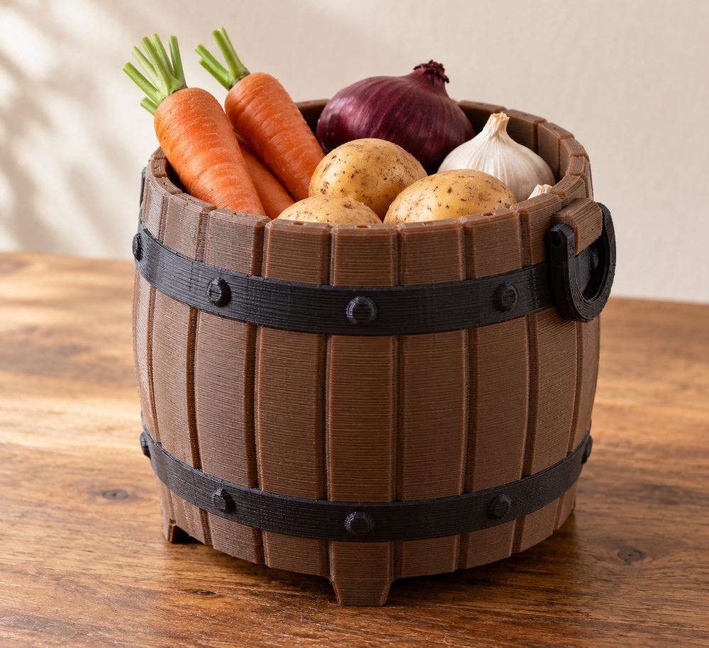 Vegetable Barrel Pre Supported Ispirazione di design creativo per stampa 3D