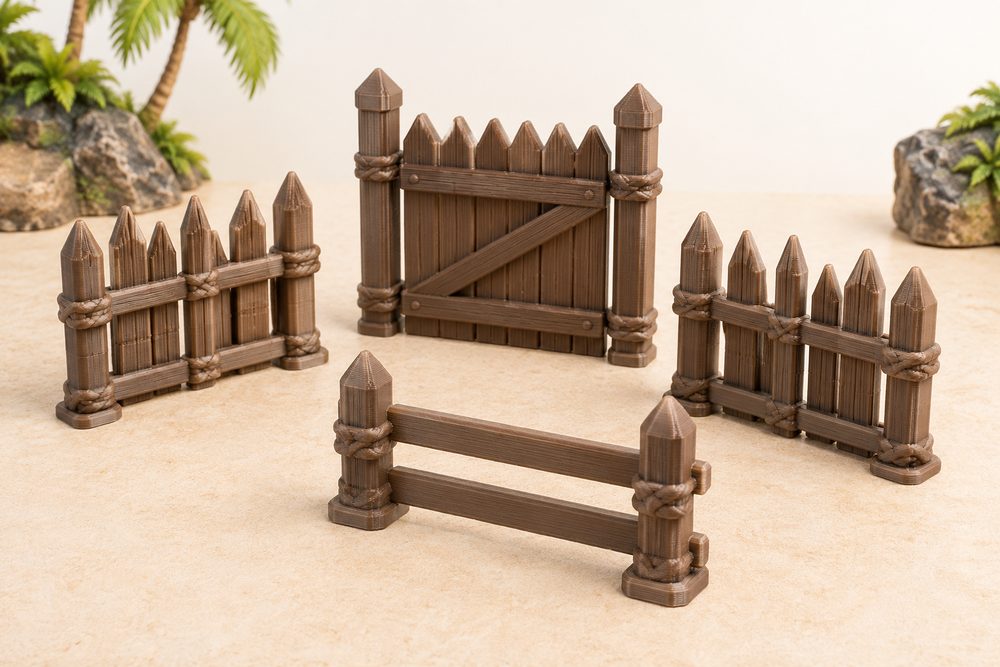 Set Of Fences Pirate Jungle Island Beach Piracy Caribbean Me Inspiración de diseño creativo para impresión 3D