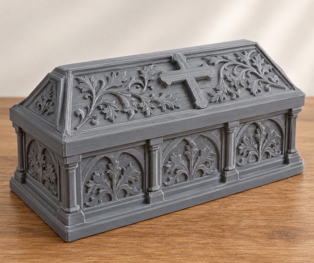 Sarcophagus Slab With A Cross And Vegetal Decoration Inspiration créative pour l’impression 3D