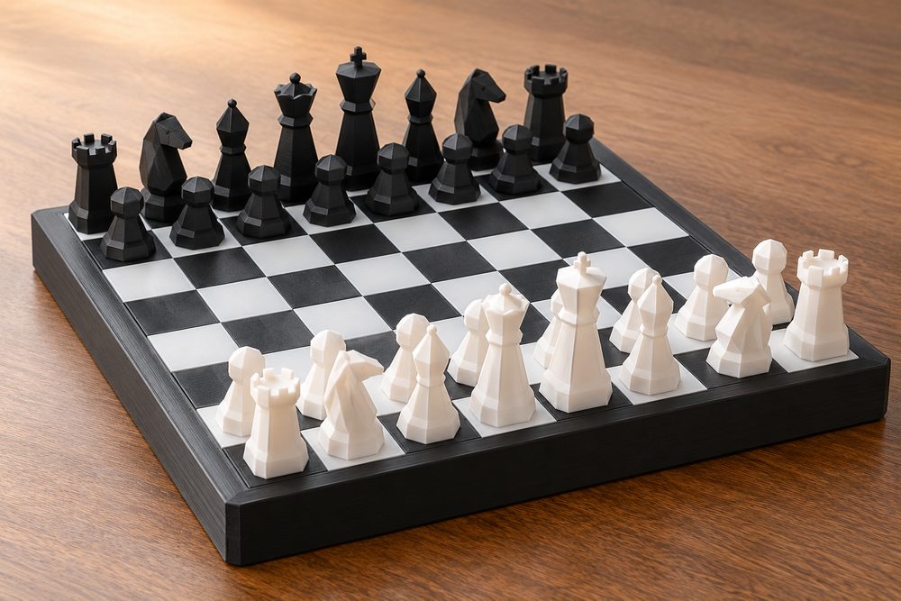 Low Poly Magnetic Chess Set 3D Printing Creative Design Inspiration