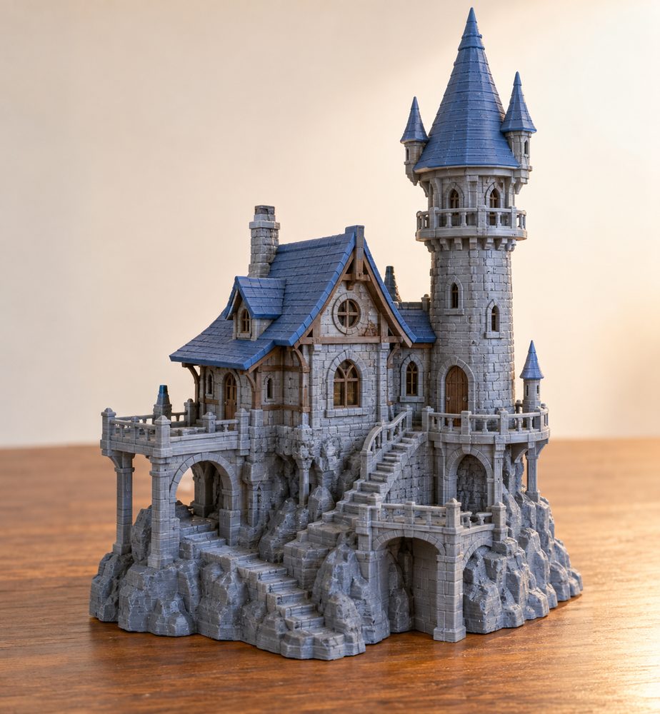 Wizard House And Tower City Of Zurgnan إلهام تصميم إبداعي للطباعة ثلاثية الأبعاد