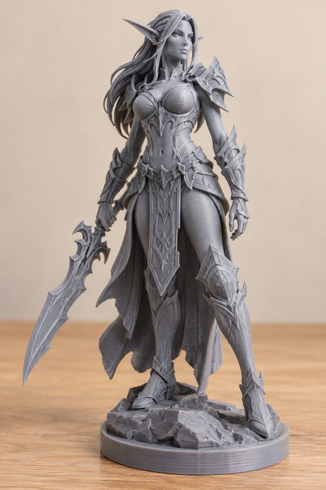 Night Elf Girl Attack Armored Female Creatieve ontwerpinspiratie voor 3D-printen