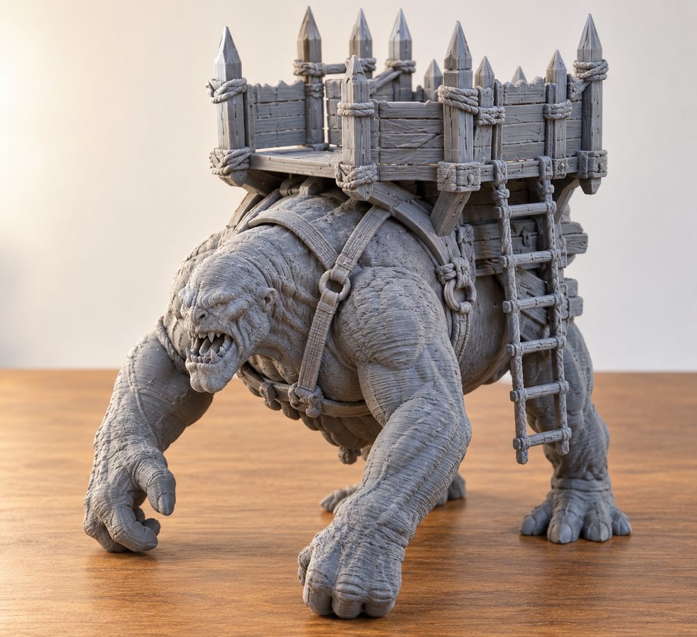 Cave Troll Carrier Mount Presupported Ispirazione di design creativo per stampa 3D