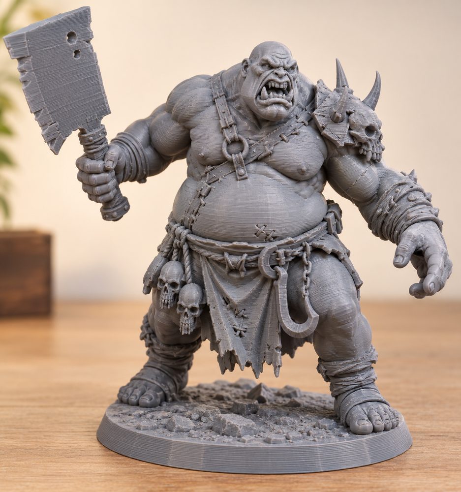 Character Encounter Ogre Butcher Pre Supported Ispirazione di design creativo per stampa 3D