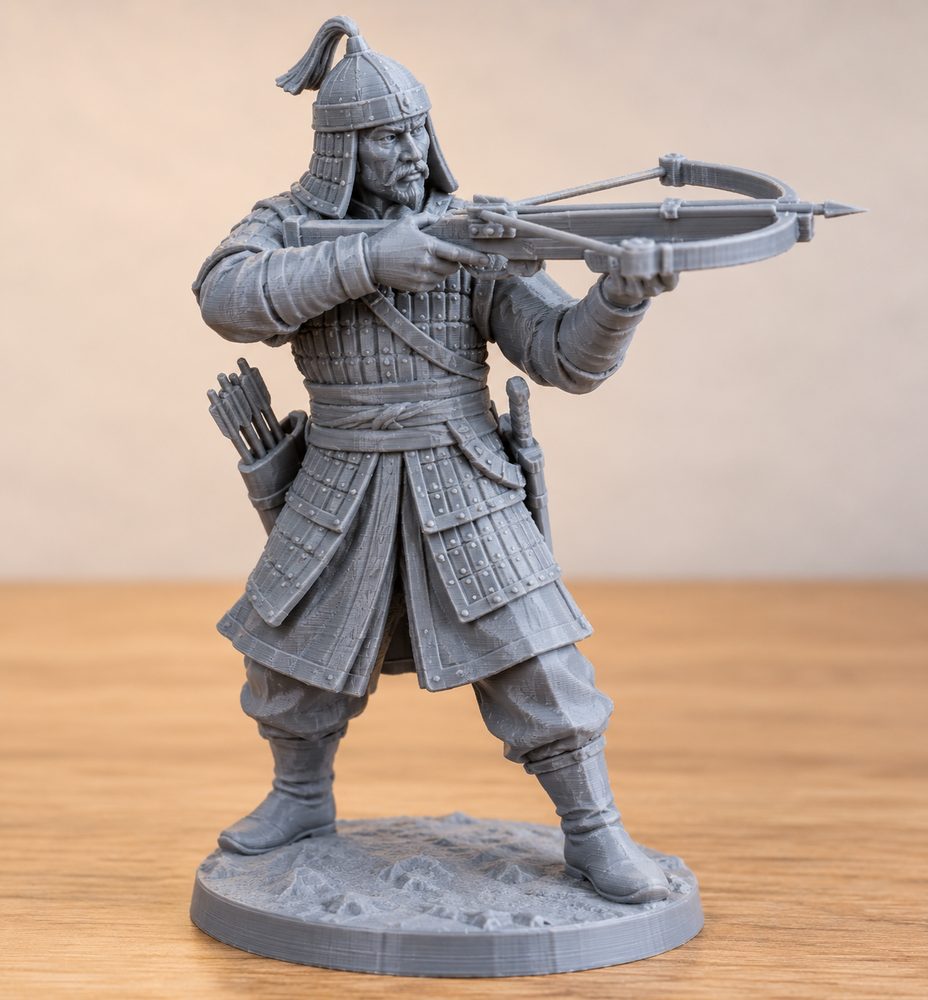Turko Mongol Warrior With Crossbow Creatieve ontwerpinspiratie voor 3D-printen