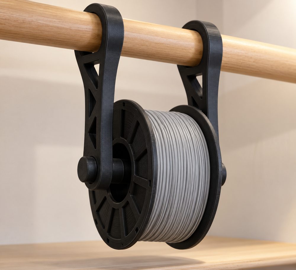 Overhead Spool Holder For Closet Rod 3D Printing Creative Design Inspiration