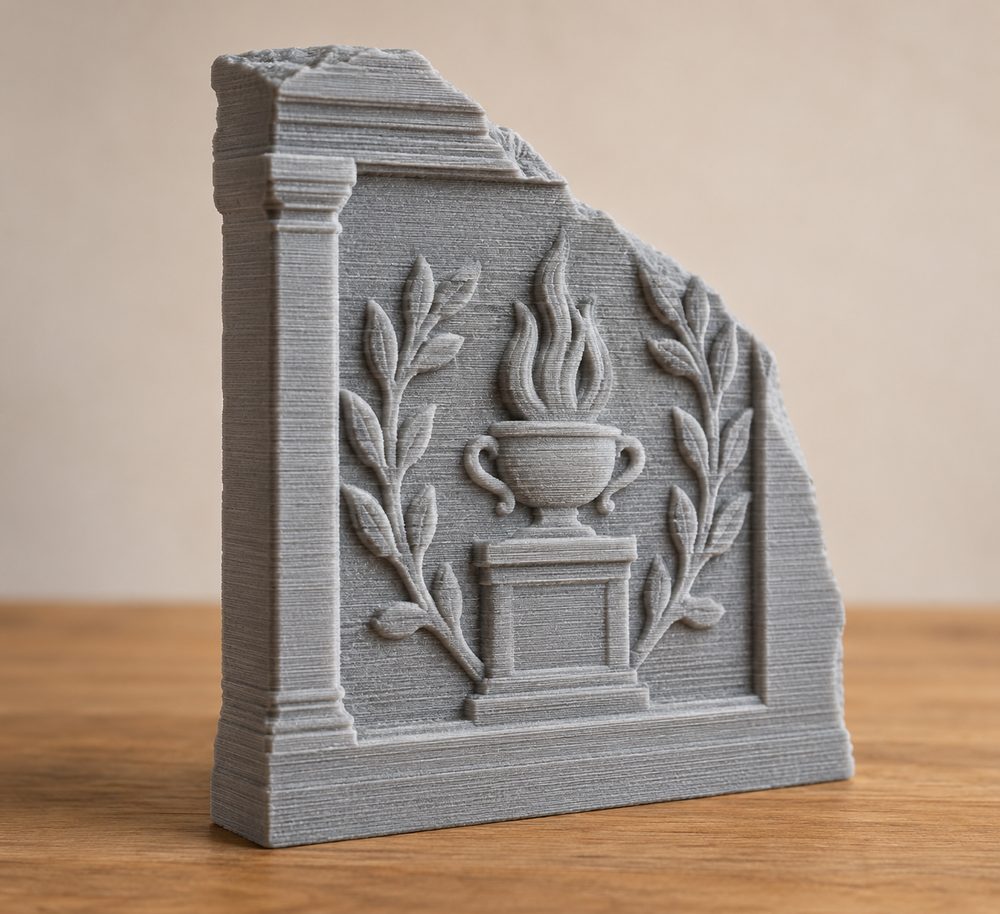 Part Of A Slab With Votive Relief 3D Printing Creative Design Inspiration