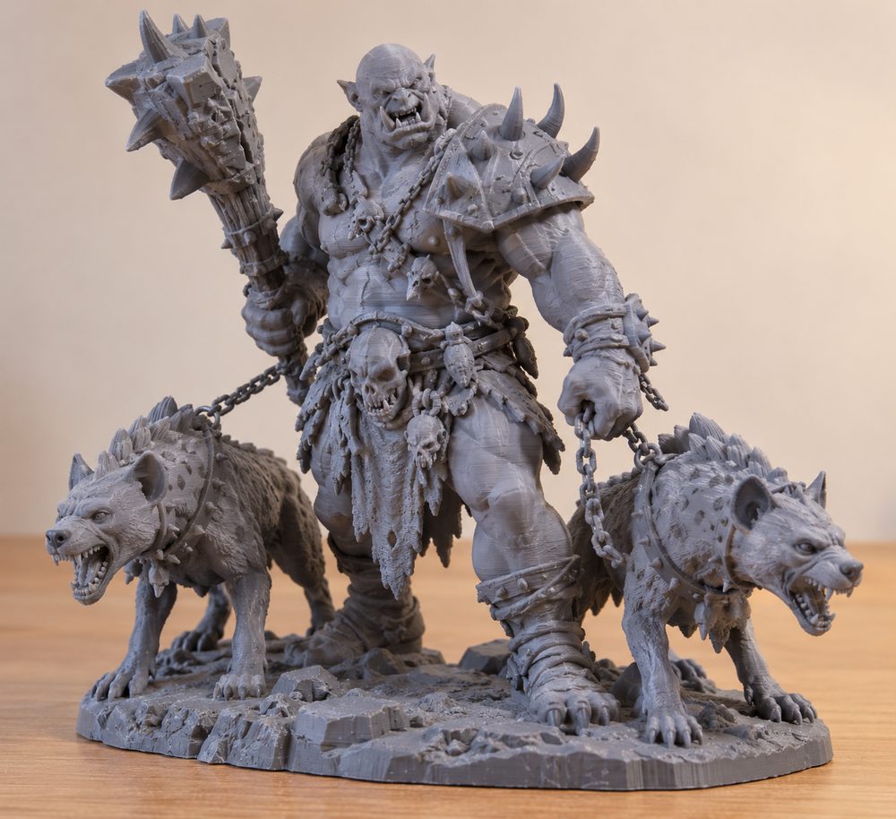 Ogre Lord And Wardogs Hyena Presupported Inspiración de diseño creativo para impresión 3D