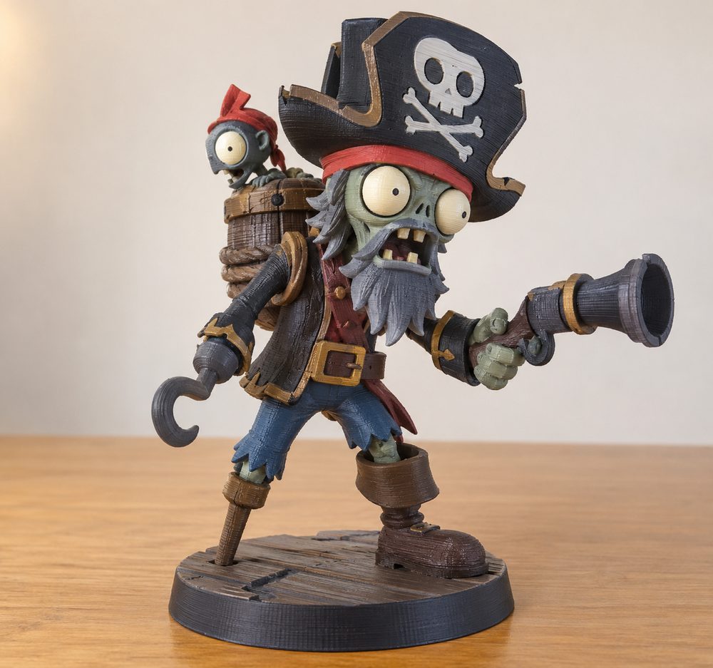 Pvz Captain Deadbeard Inspiración de diseño creativo para impresión 3D