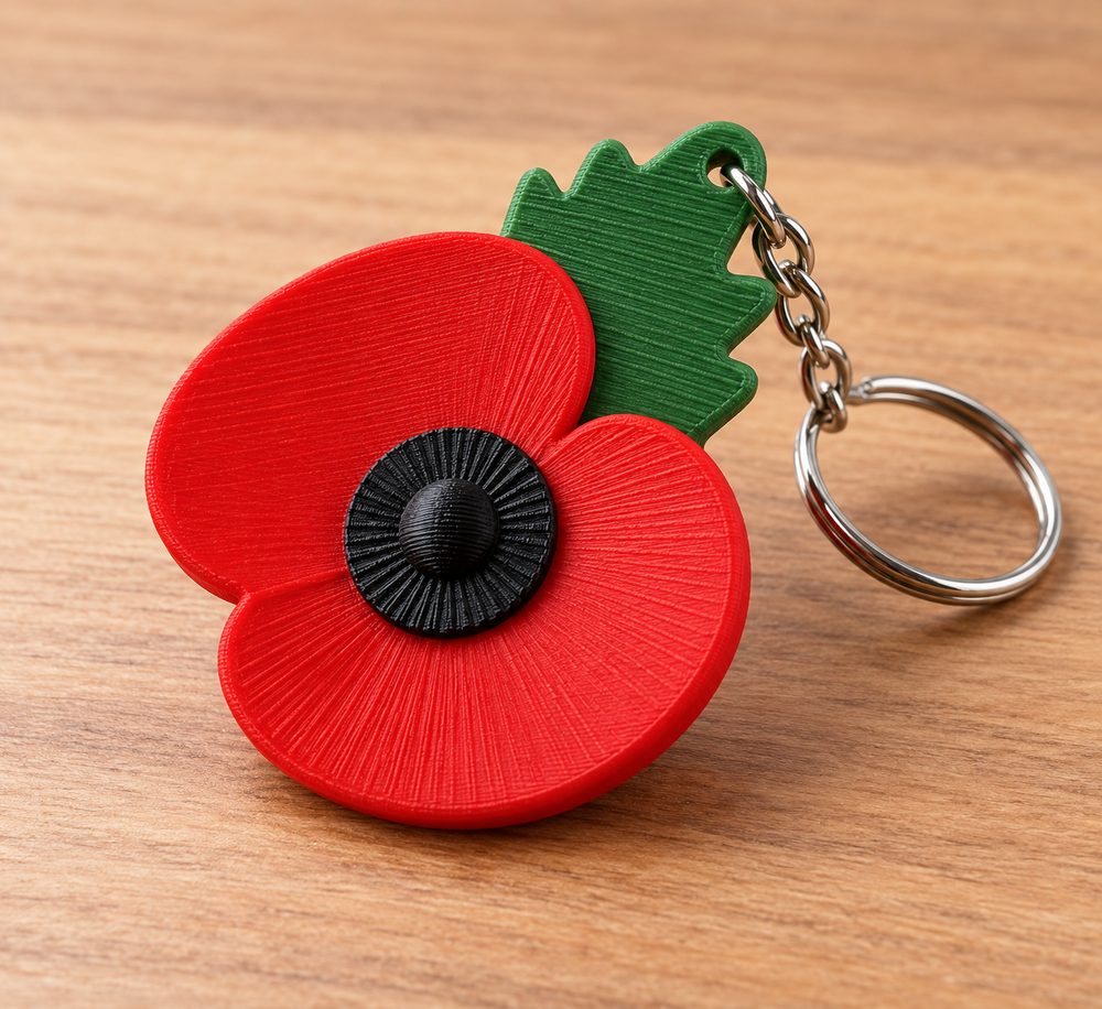 Poppy Standard Poppy Poppy Keyring Poppy Day Inspiración de diseño creativo para impresión 3D