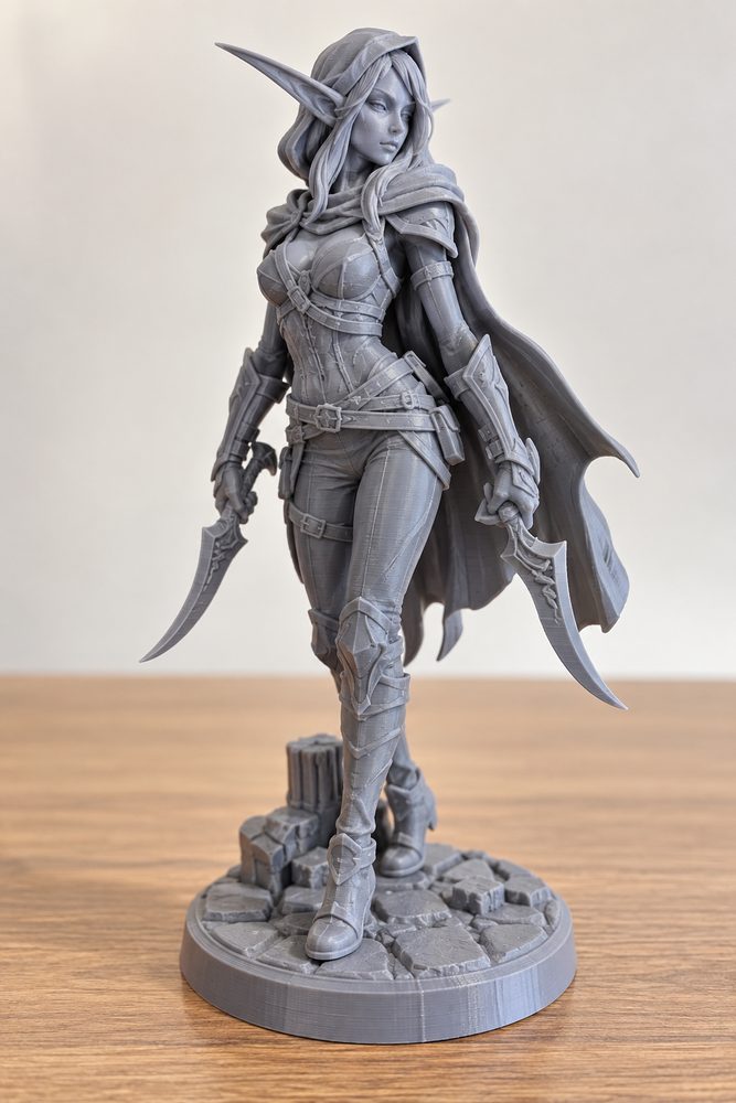 Night Elf Rogue Calm Female إلهام تصميم إبداعي للطباعة ثلاثية الأبعاد
