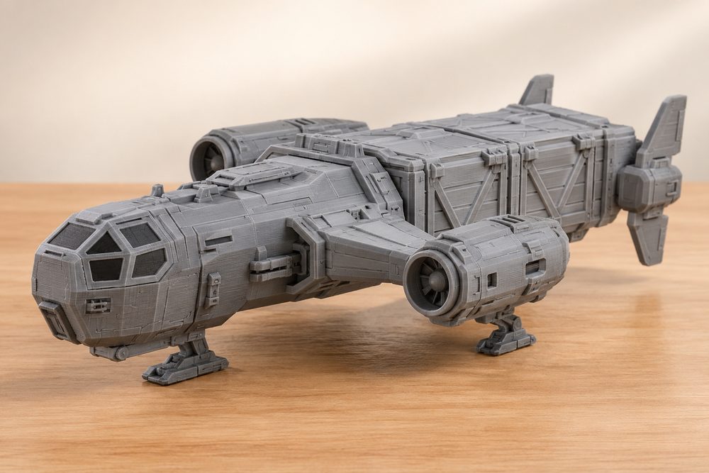 Scout Ship Beta Cargo Variant Tactical Miniatures Inspiração de design criativo para impressão 3D