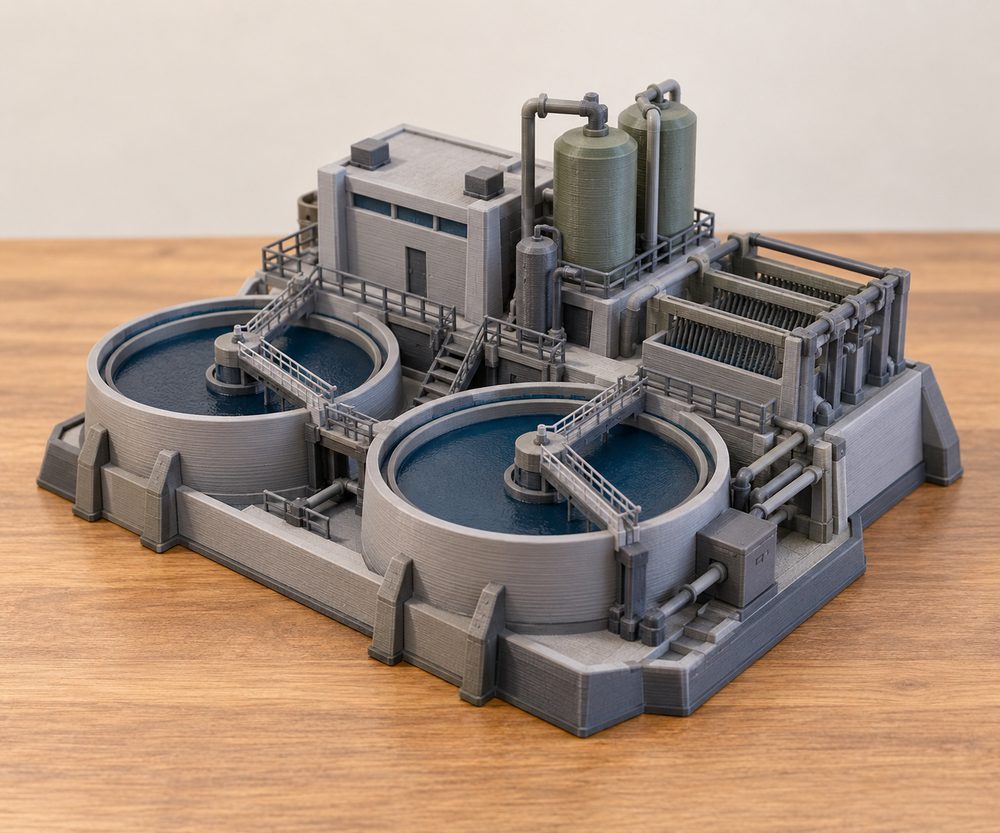 Flatline City Second Wave Waste Treatment Plant Inspirasi desain kreatif untuk pencetakan 3D