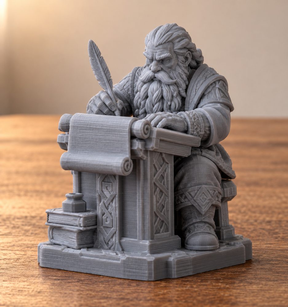 Dwarf Scribe إلهام تصميم إبداعي للطباعة ثلاثية الأبعاد