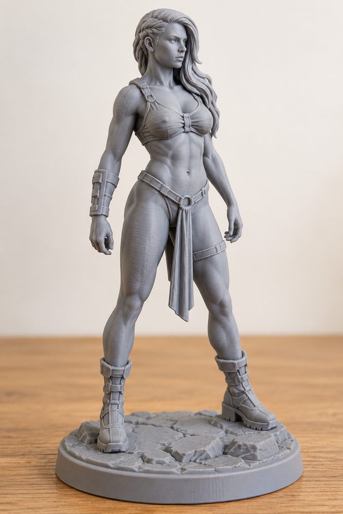 Sedition Series 02A Female Gene Forged Warrior Without Armor Kreative Designinspiration für den 3D-Druck