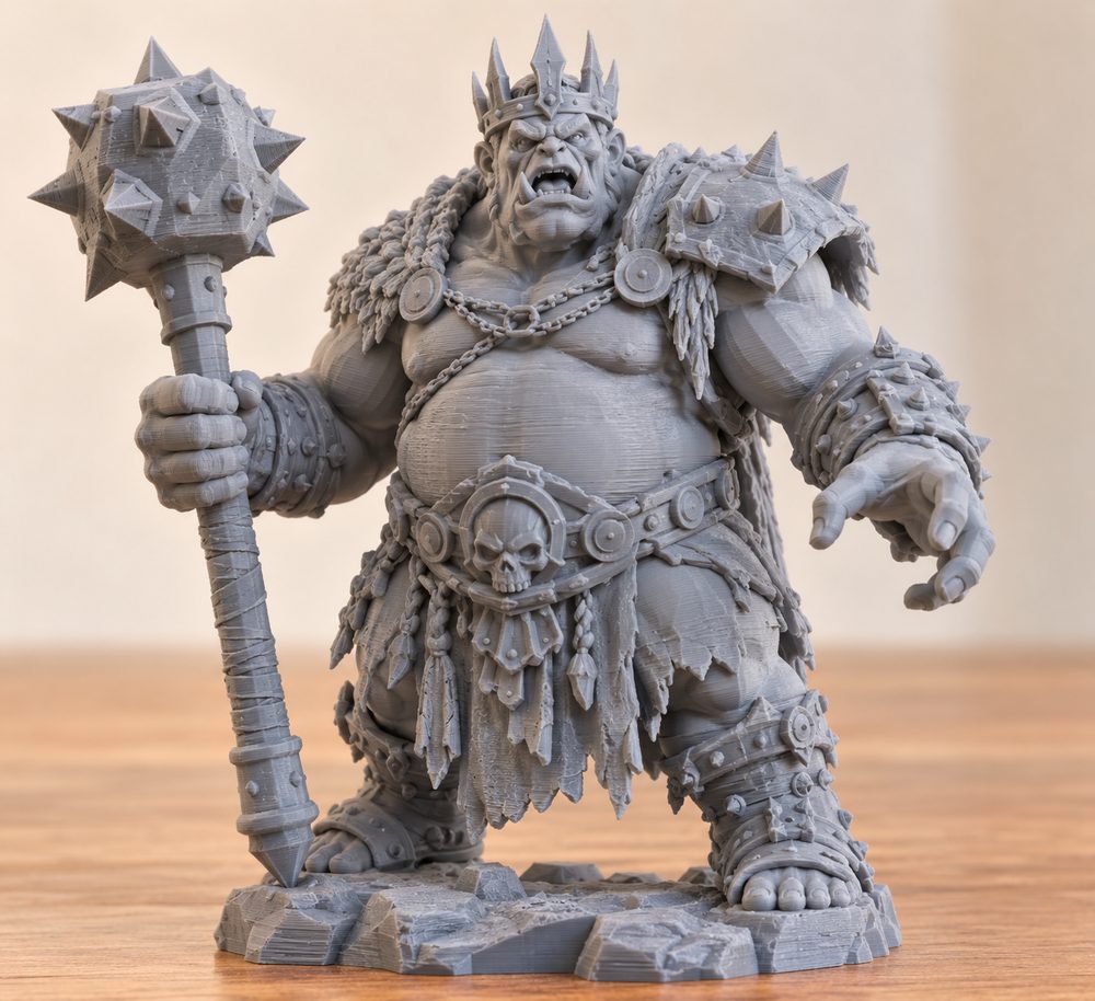 Character Encounter Ogre King Pre Supported Creatieve ontwerpinspiratie voor 3D-printen
