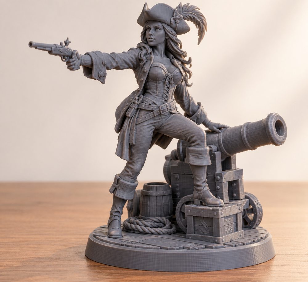 Pirate Gunner Set Corsair Female Collection إلهام تصميم إبداعي للطباعة ثلاثية الأبعاد