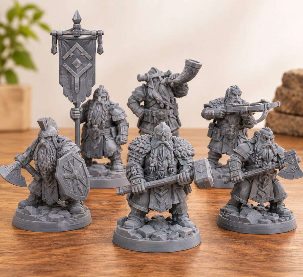 Mountain War Stoneheart Clan Paper Miniature Set 3D Printing Creative Design Inspiration