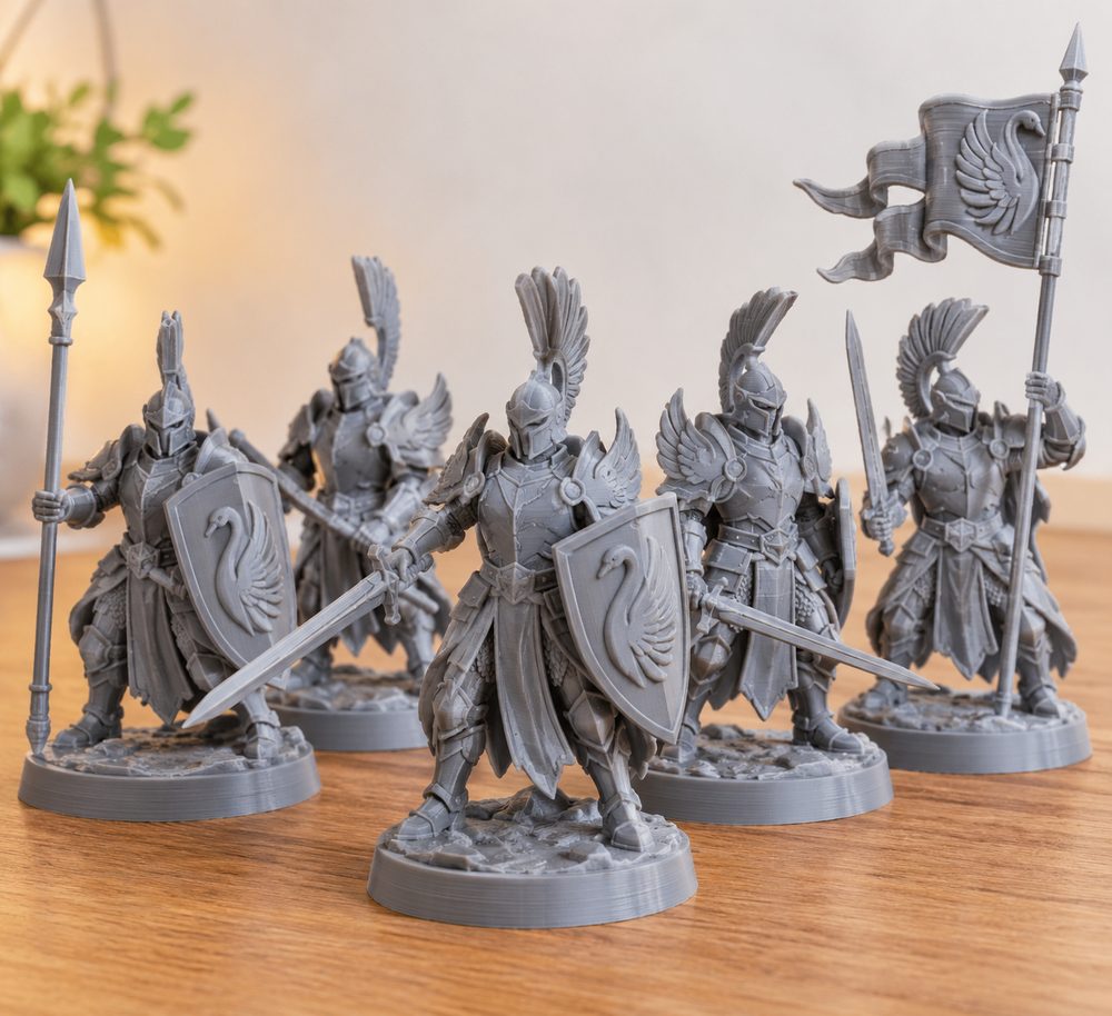 Swan Knights On Foot Set Presupported3D打印创意设计灵感