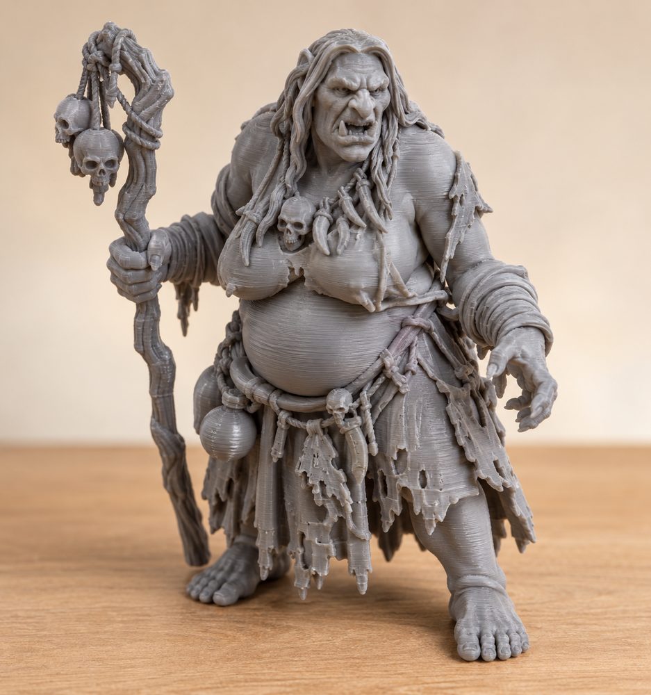 Character Encounter Ogre Witch Pre Supported Ispirazione di design creativo per stampa 3D