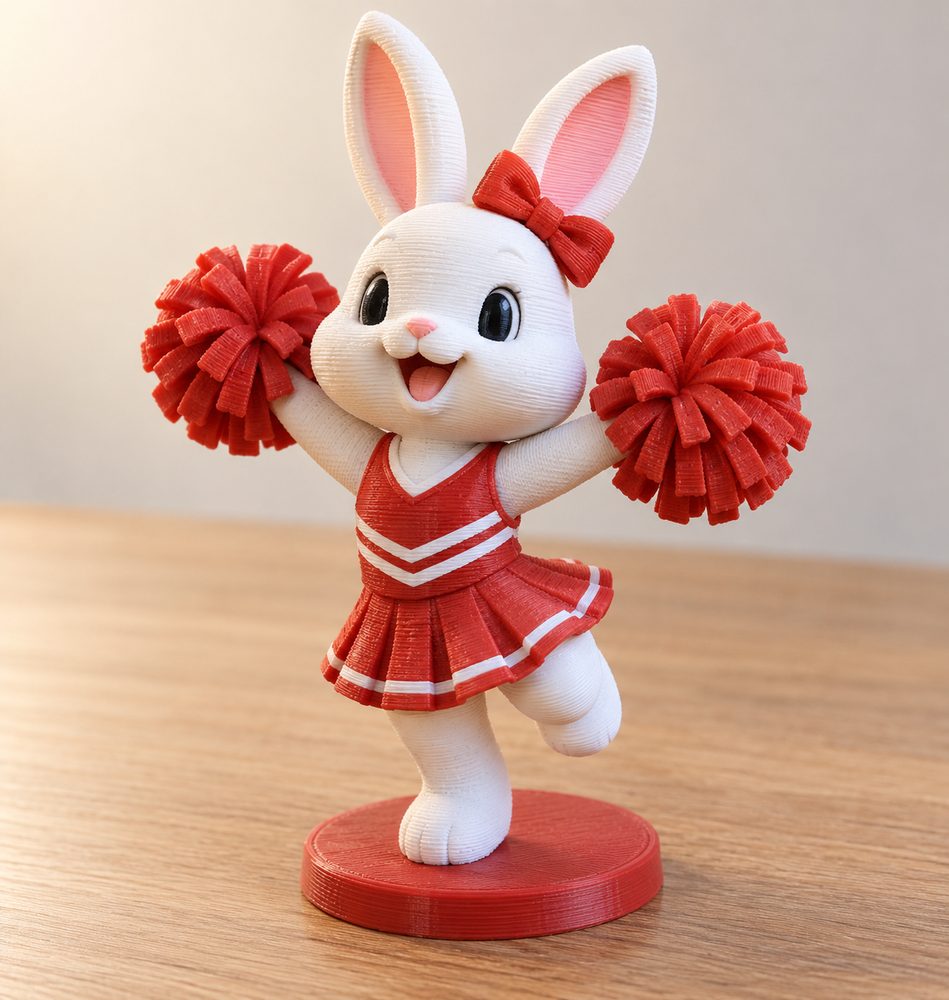 Rabbit Cheerleader Inspirasi desain kreatif untuk pencetakan 3D