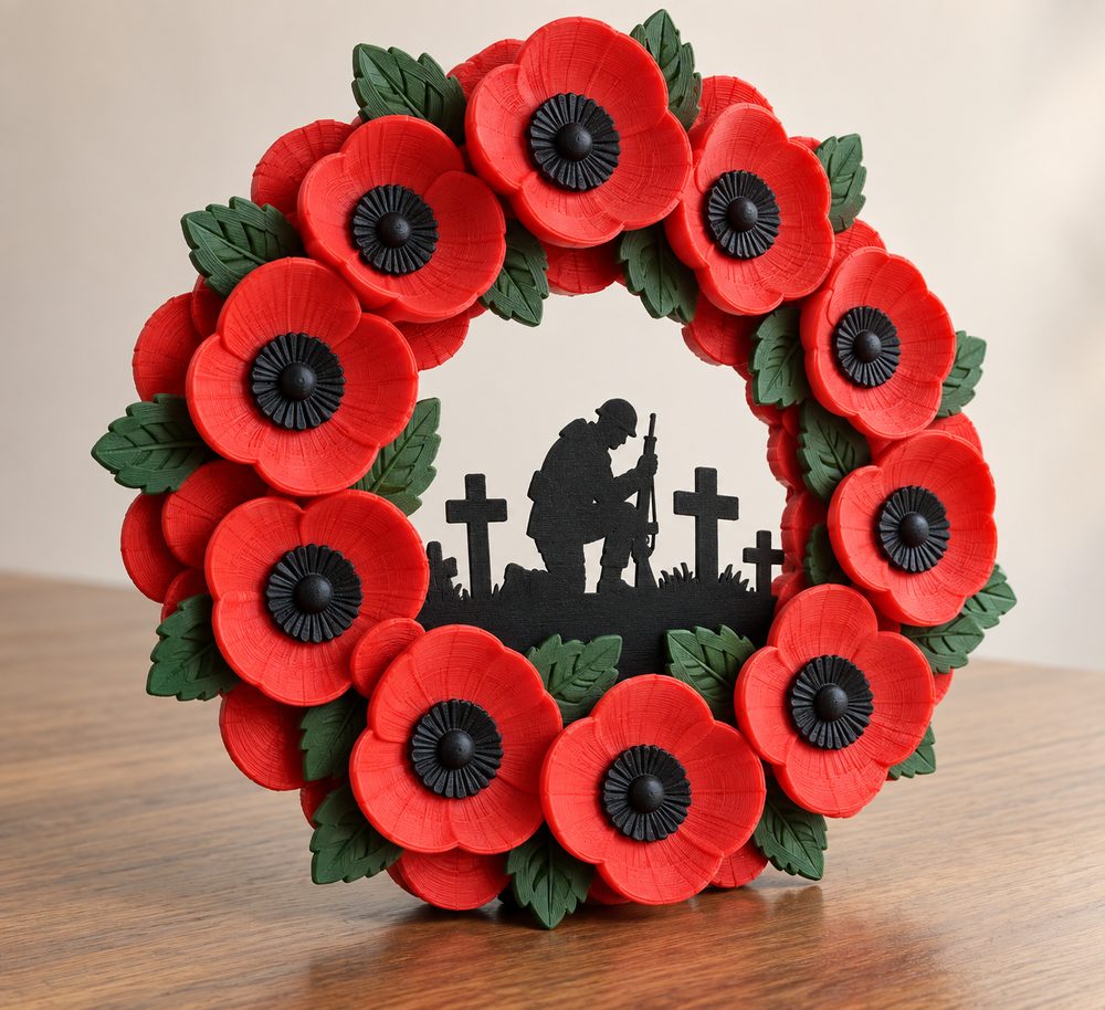 We Will Remember Them Poppy Wreath Poppy Day 3D Baskı için Yaratıcı Tasarım İlhamı