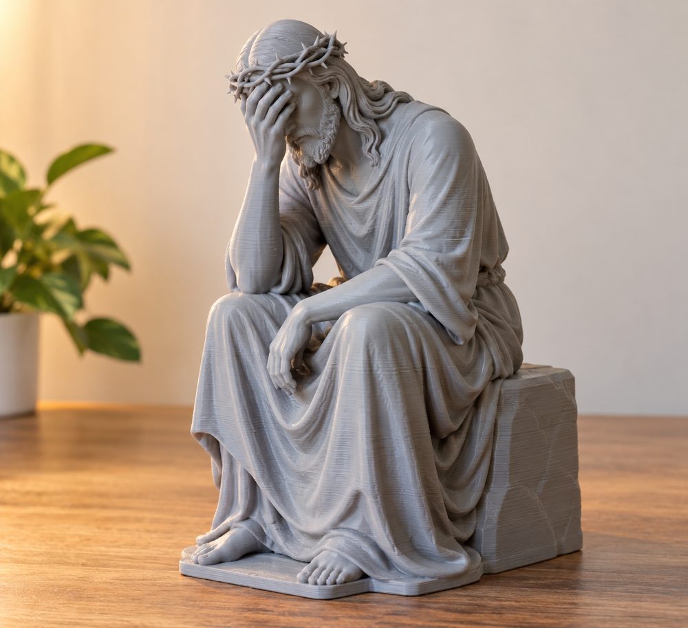 Christ In Distress Inspirasi reka bentuk kreatif untuk cetakan 3D